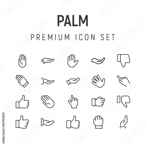Premium pack of palm line icons.
