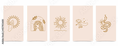 Cute background for social media.Set of story with diamond,shape