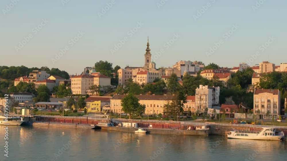 Belgrade cityscape with Cathedral and waterfront of Sava river, Serbia Belgrade cityscape with Cathedral and waterfront of Sava river, Serbia