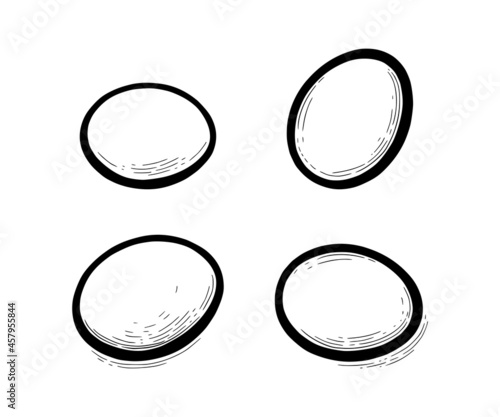 Chicken eggs isolated in white background. Eggs for breakfast or other cooking needs. Hand drawn vector illustration