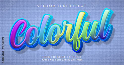 Colorful text, editable text effect style template