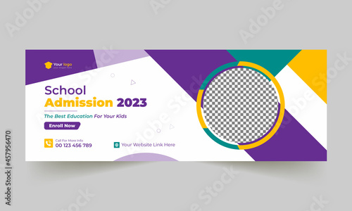 School admission social media cover design and web banner
