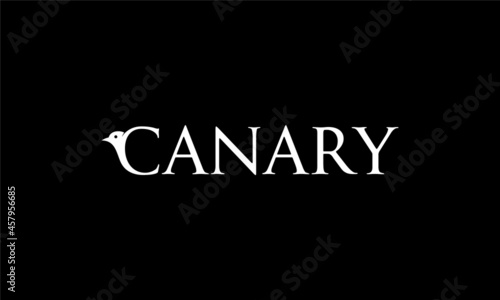 Canary Bird Wordmark Text Creative Lettering Typography Logo Design Inspiration 
