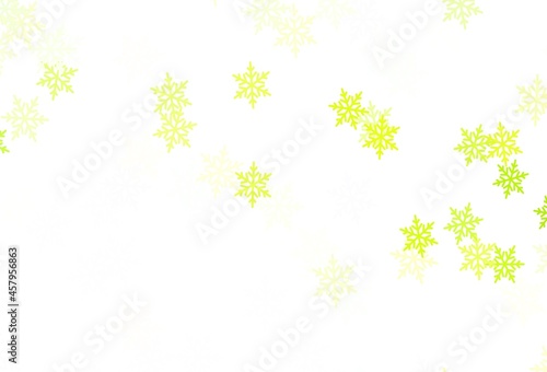 Light Green  Red vector background with xmas snowflakes  stars.