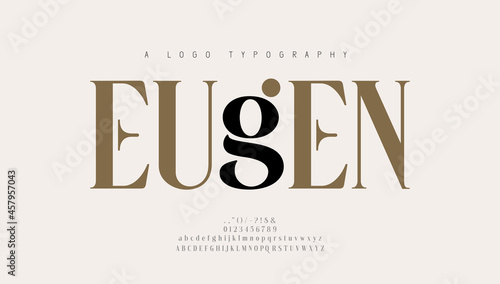 Elegant alphabet letters font and number. Classic Lettering Minimal Fashion Designs. Typography modern serif fonts regular decorative vintage retro concept. vector illustration