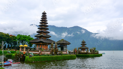 Ulun Danu Beratan Temple on Bali Island  Indonesia