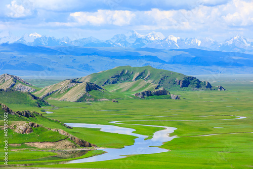 Bilde på lerret Bayinbuluke grassland natural scenery in Xinjiang,China