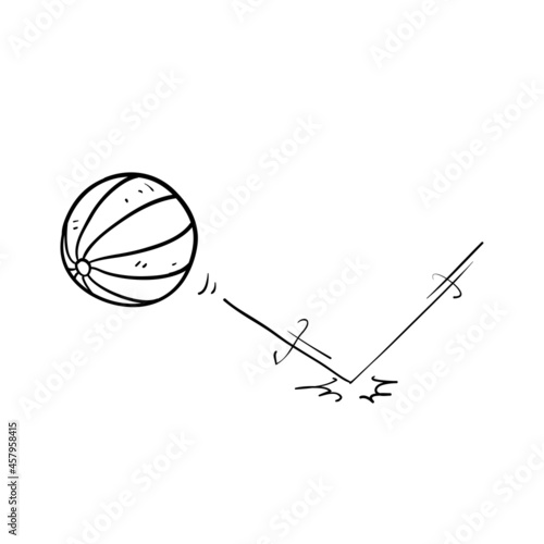 hand drawn doodle ball bounce illustration icon isolated