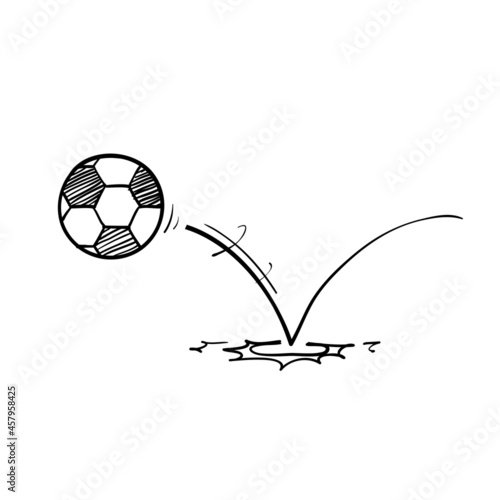 hand drawn doodle ball bounce illustration icon isolated