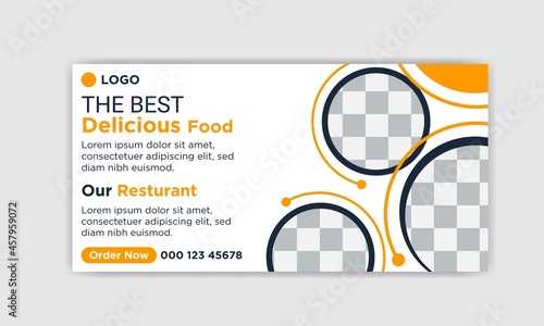 New Food and Restaurant Signage Standee Banner Template photo