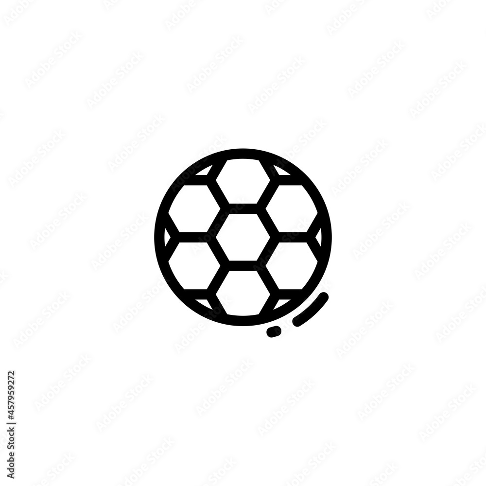 Soccer Ball Sport Monoline Symbol Icon Logo for Graphic Design, UI UX, Game, Android Software, and Website.