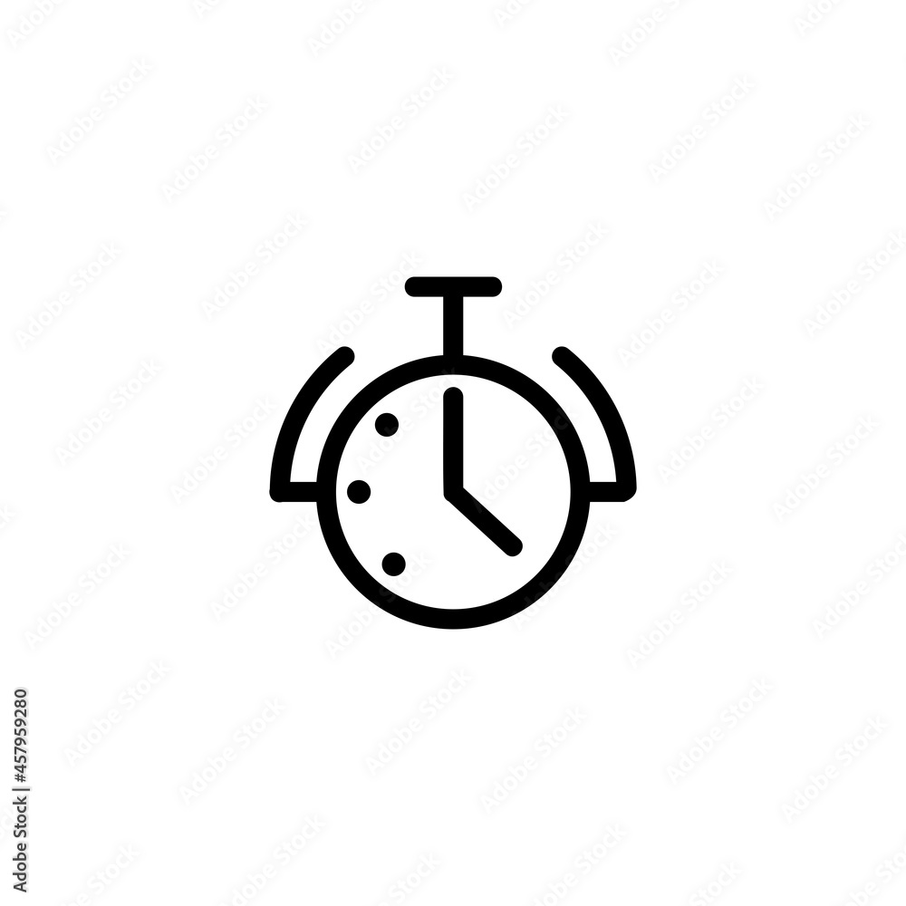 Obraz premium Stop Watch Sport Monoline Symbol Icon Logo for Graphic Design, UI UX, Game, Android Software, and Website.
