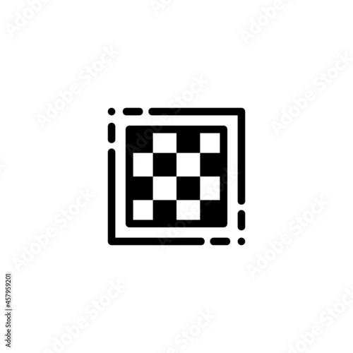 Chess Board Sport Monoline Symbol Icon Logo for Graphic Design, UI UX, Game, Android Software, and Website.