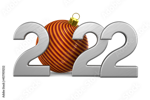 2022 new year on white back...