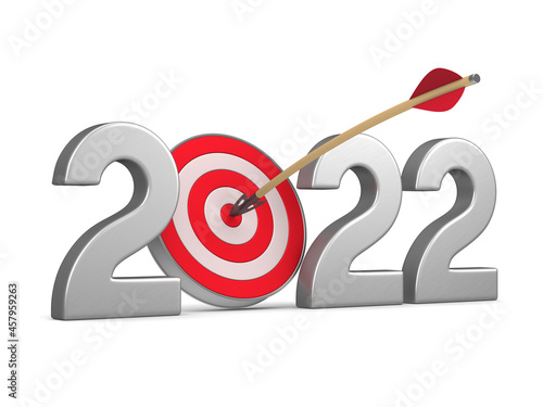 2022 new year on white back...