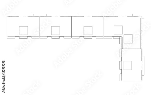Vector multi-storey residential building