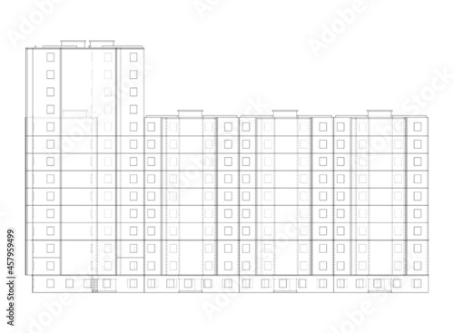 Vector multi-storey residential building