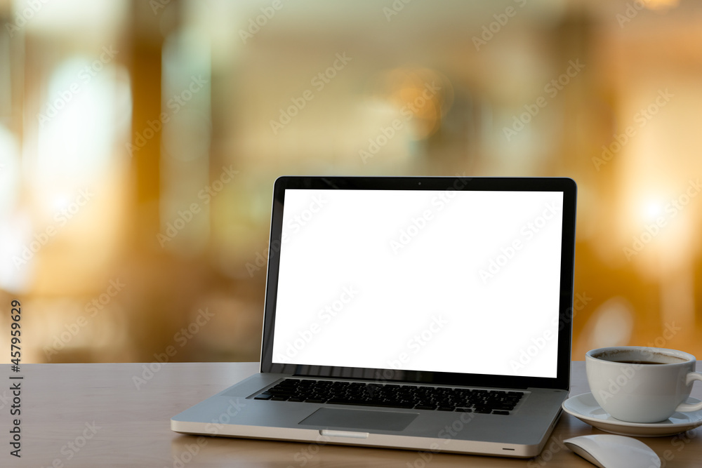 laptop on wood table laptop on wood table