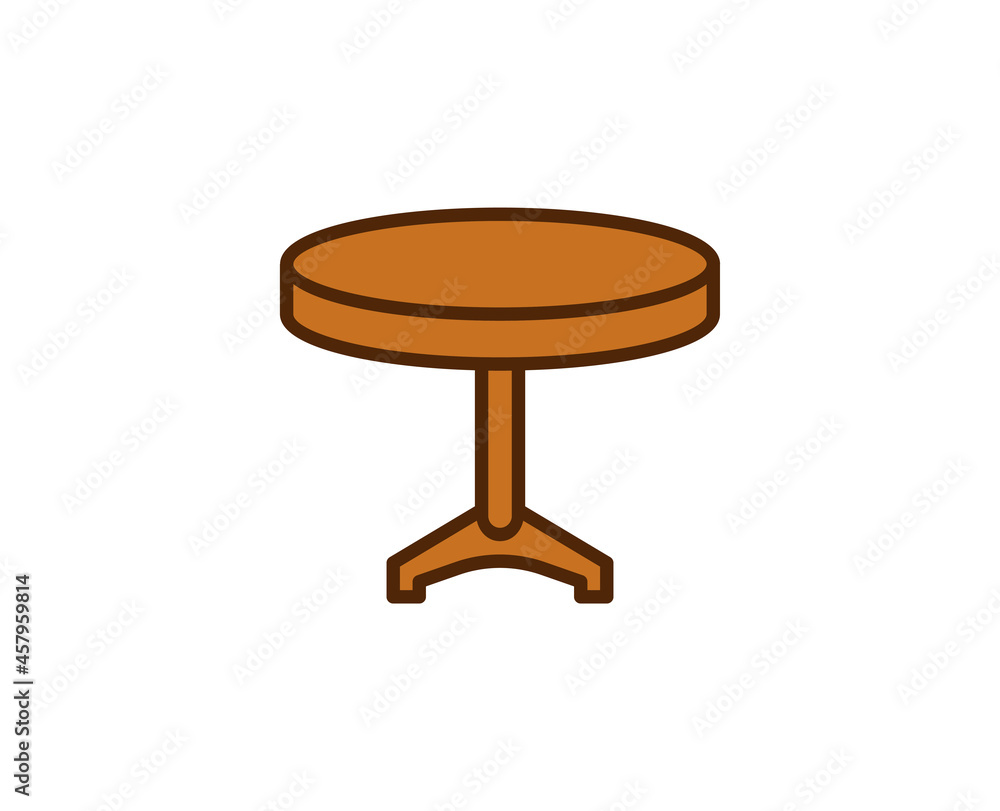 Table flat icon. Single high quality outline symbol for web design or mobile app. House thin line signs for design logo, visit card, etc. Outline pictogram EPS10 Table flat icon. Single high quality outline symbol for web design or mobile app. House thin line signs for design logo, visit card, etc. Outline pictogram EPS10