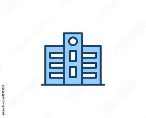 Building flat icon. Single high quality outline symbol for web design or mobile app.  House thin line signs for design logo, visit card, etc. Outline pictogram EPS10