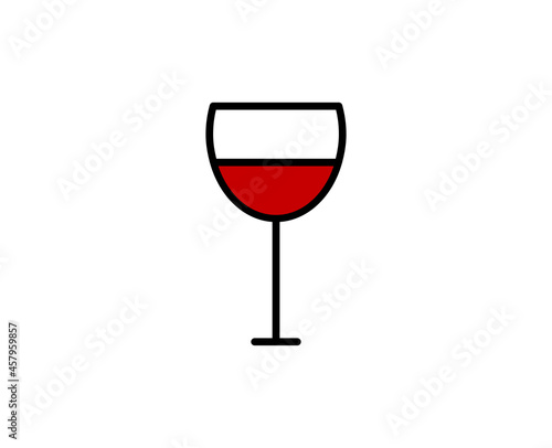 Glass flat icon. Single high quality outline symbol for web design or mobile app. Holidays thin line signs for design logo, visit card, etc. Outline pictogram EPS10