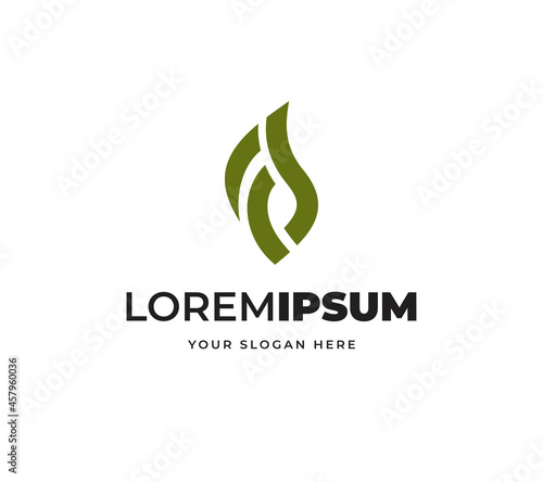 Letter FS leaf vector logo design, Creative abstract logo symbol design