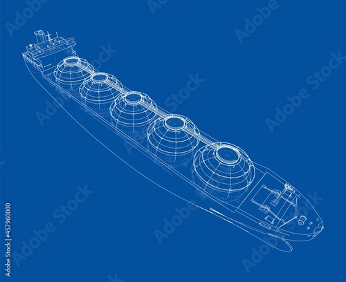 Large gas tanker or LNG carrier. Vector