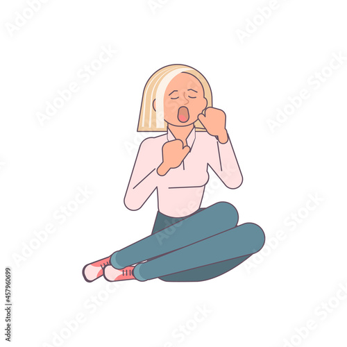 Woman in hysterics or mentally stress nervous