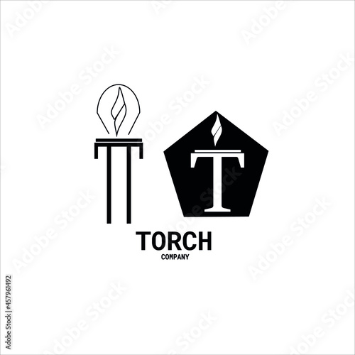 Torch logo icon illustration vector design photo