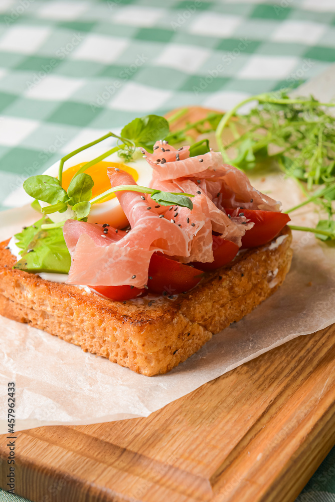 Smorrebrod, traditional Danish open sanwiches, dark rye bread with different toppings. Smorrebrod, traditional Danish open sanwiches, dark rye bread with different toppings.