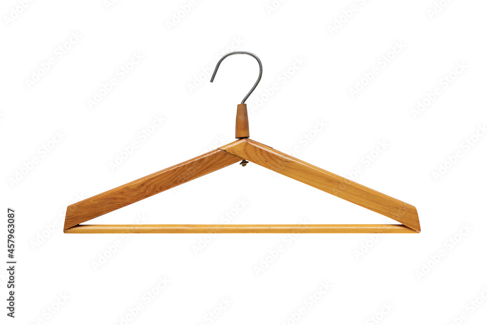 wooden clothes hanger isolated on white background wooden clothes hanger isolated on white background
