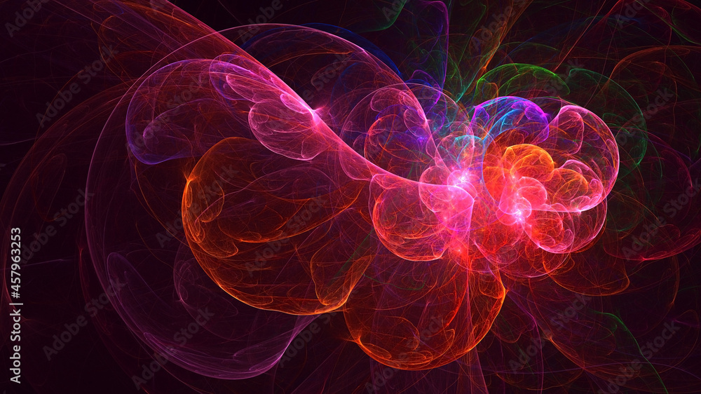 3D rendering abstract multicolor fractal light background 3D rendering abstract multicolor fractal light background