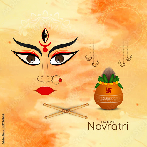 Happy Navratri religious Indian festival traditional background