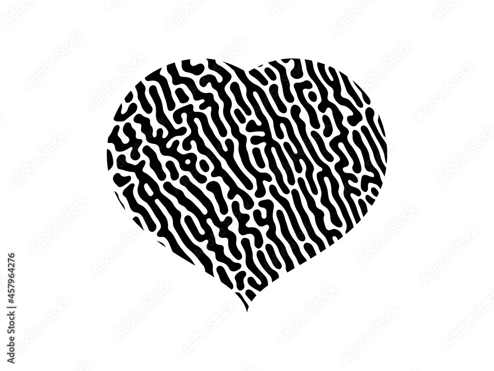 Fingerprint heart silhouette Fingerprint heart silhouette