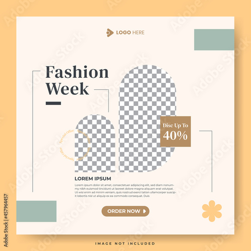 Fashion week for social media post template