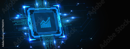 Business, Technology, Internet and network concept. Financial Graph. Stock Market chart. Forex Investment. 3d illustration