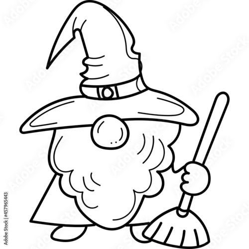 halloween_witch gnome line icon