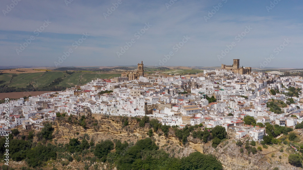 Aerial view over Puente Nuevo Ronda Town, Spain 

Ronda is a town in the Spanish province of Málaga, drone, 2021
