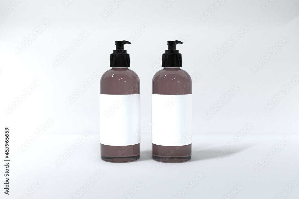 3D Rendered Bottles Mockup Template 3D Rendered Bottles Mockup Template