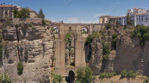 Aerial view over Puente Nuevo Ronda Town, Spain 

Ronda is a town in the Spanish province of Málaga, drone, 2021
