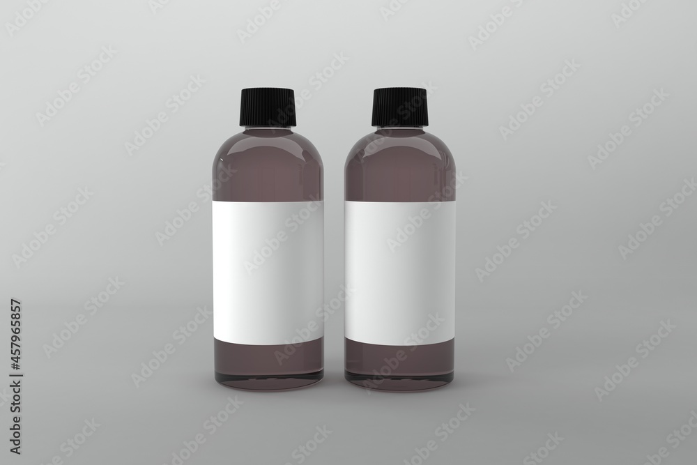 3D Rendered Bottles Mockup Template 3D Rendered Bottles Mockup Template