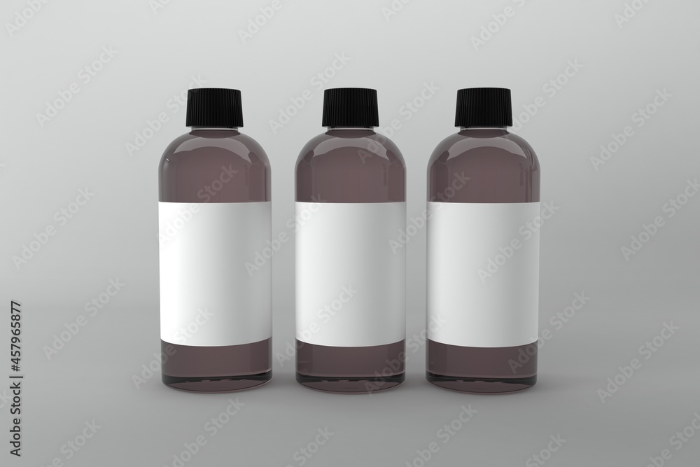 3D Rendered Bottles Mockup Template 3D Rendered Bottles Mockup Template