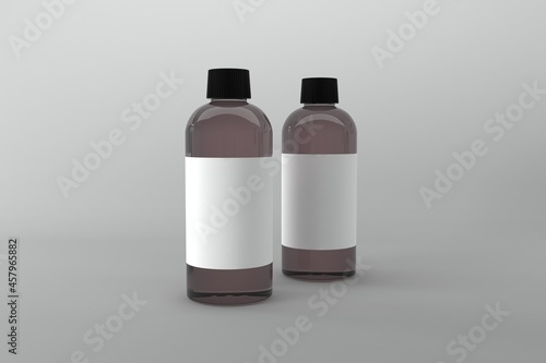 3D Rendered Bottles Mockup Template