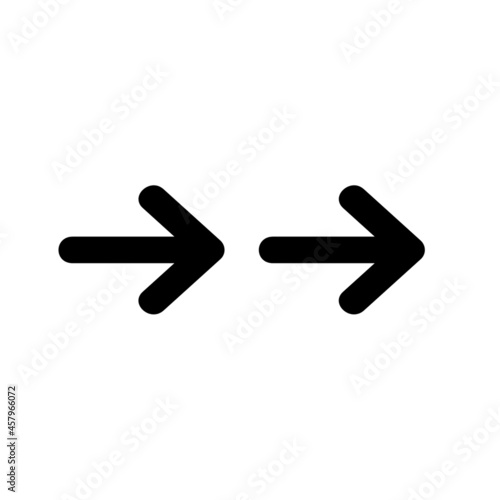 right direction arrow icon isolated on white background