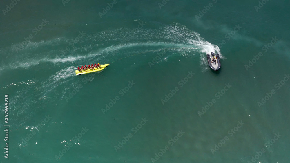 banana boat in Malaga mediterranean sea, aerial view

Drone view from mediterranean sea spain, 2021
