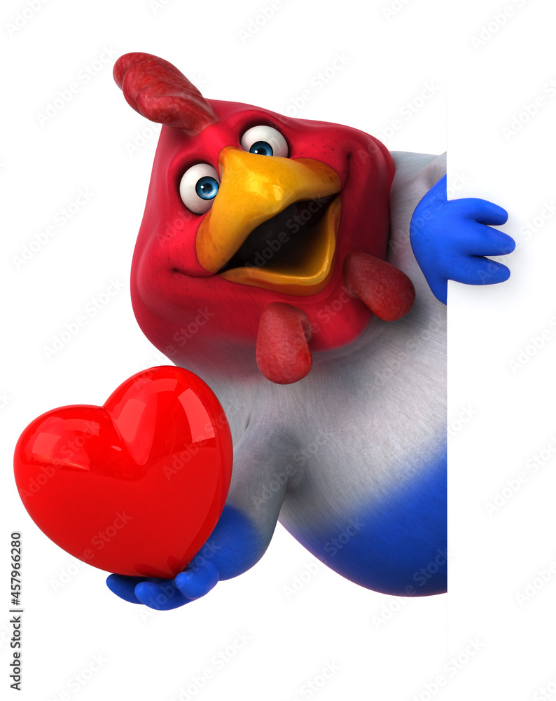 Fototapeta premium Fun chicken - 3D Illustration