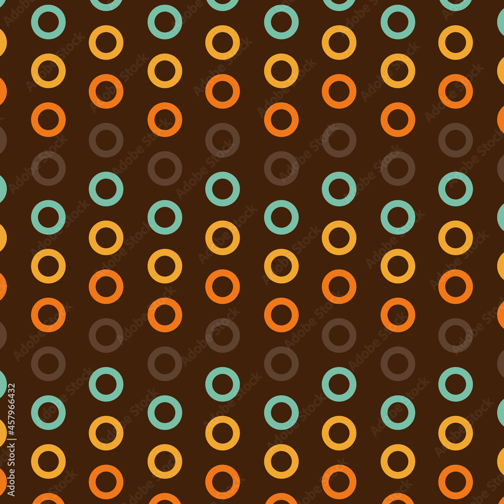 Minimal circles brown orange and blue design background abstract vector