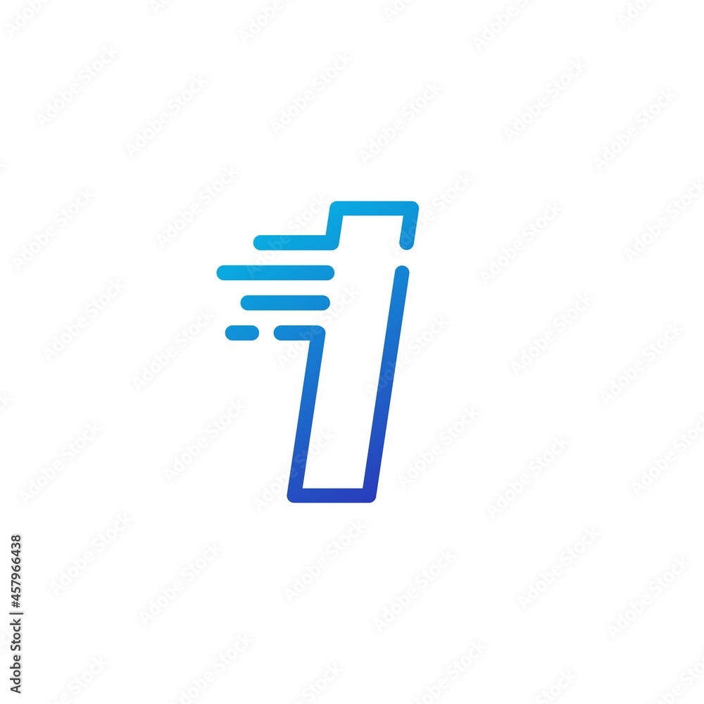i letter dash fast quick digital mark line outline logo vector icon illustration i letter dash fast quick digital mark line outline logo vector icon illustration