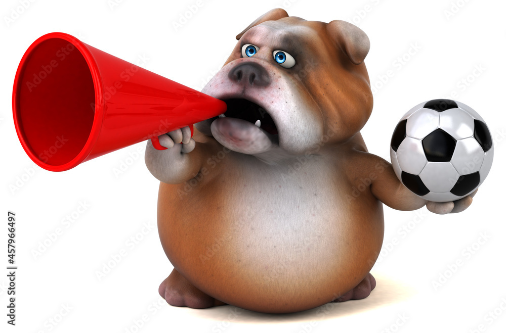 Fototapeta premium Fun bulldog - 3D Illustration