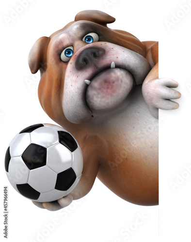 Fun bulldog - 3D Illustration